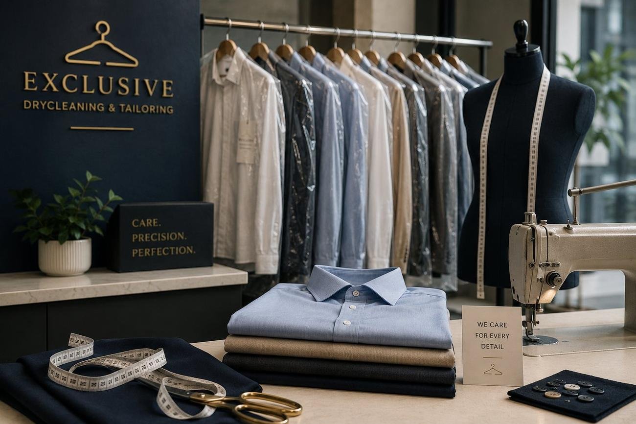 Exclusive Drycleaning & Tailoring workshop, garments prepared with care